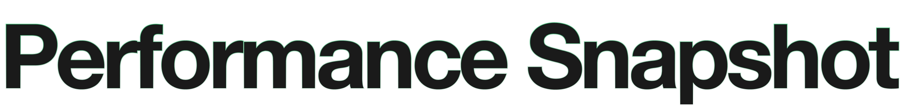 Performance Snapshot